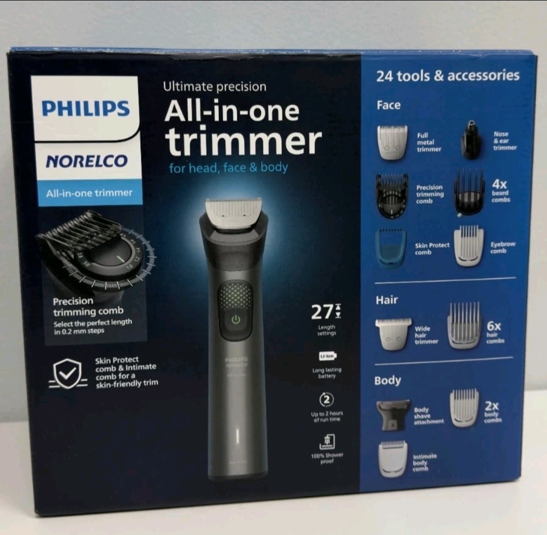 Philips Norelco Multigroom 9000 All-in-One Trimmer Head Face Body 27 Settings