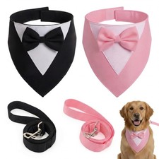 4 Pcs Formal Dog Outfit Dog Tuxedo Sets with Bowtie Wedding Dogs Bandana Coll...