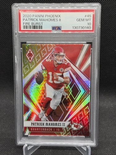 2020 Panini Phoenix #45 Patrick Mahomes II FIRE BURST SP Chiefs MVP PSA 10 💎