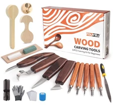 Wood Carving Kit 22PCS Wood Carving Tools Hand Carving Knife Set Kit