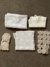 5 Cream/White Table Runners and Doyles - Used