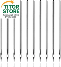 10 Pcs Leather Sewing Awl Hand Needle Canvas Silver 