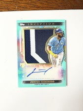 2024 TOPPS INCEPTION JUNIOR CAMINERO JUMBO PATCH AUTO ROOKIE AQUA /50!!!