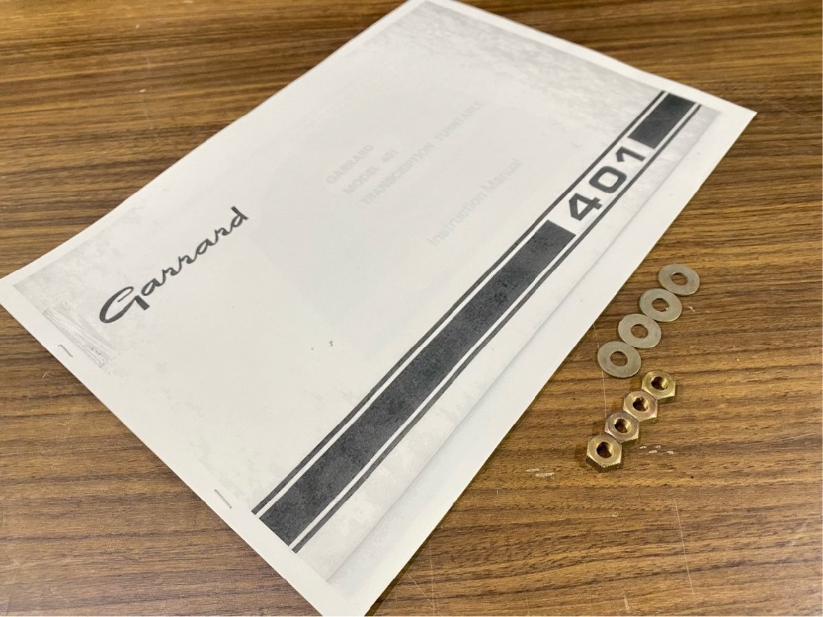 Garrard 401 Turntable 60Hz Idler Drive Platter Mat Bolts Manual