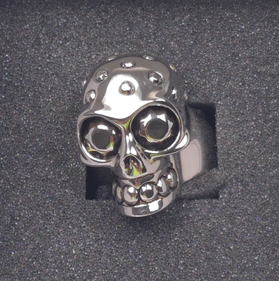 Alexander McQueen Skull Ring Mens Size 8.75 Made in Italy New with Box Brass