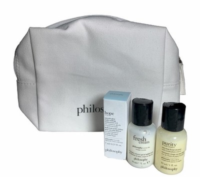 Philosophy Purity Made Simple Cleanser +Shampoo Travel Sizes + Travel Bag