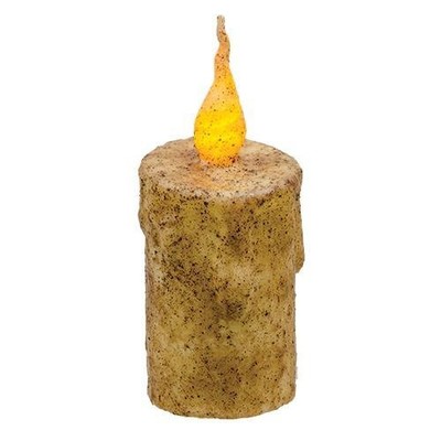 Hearthside Collection 5 Inch Burnt Ivory Twisted Flame Pillar 