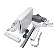 Nintendo Wii Gaming Console White w 2 Wii-Motes (Cntrollrs) All Cables TESTED
