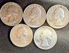 1964 Pre-1964 90% Silver Quarters Mixed Dates Lot Of 5 Pictured is what you get