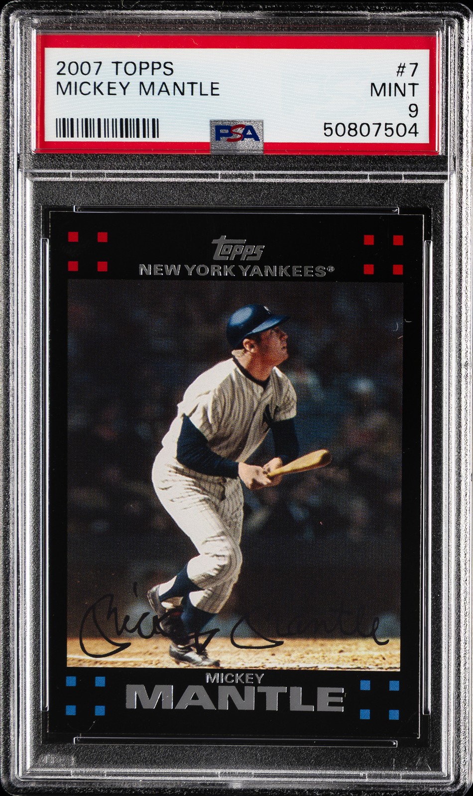 2007 TOPPS #7 MICKEY MANTLE PSA 9