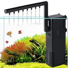 Aquarium Innenfilter 3in1 Filterpumpe 600L/H 8W Str&ouml;mungspumpe Aquariumfilter
