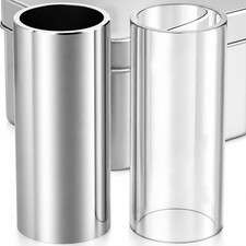 Guitar Slide Set   2-Piece Glass  Stainless Steel Slide