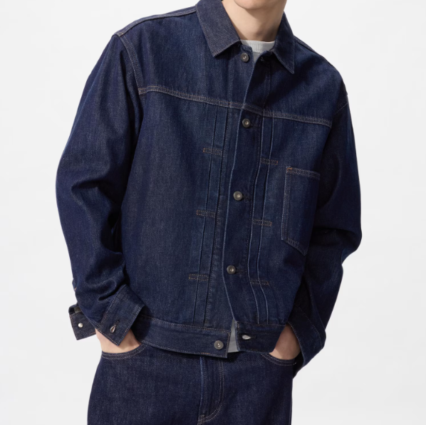 Uniqlo Denim Trucker Jacket 484402 Size XS-4XL Blue Unisex 100% Cotton New