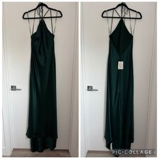 Reformation NWT 2 Zinna Forest Green Halter Maxi Dress