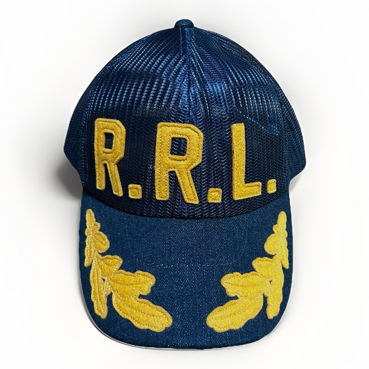 帽子 RRL Embroidered Denim Trucker Cap RRL Embroidered Denim Trucker Cap | Black | Canoe Club