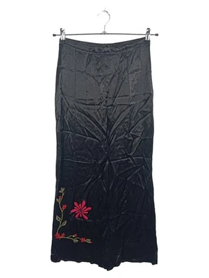 Morgan Jupe Longue Femme Noire Broderie Fleurs Satin (EU 36, INT S) - Photo 1/3