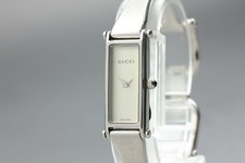GUCCI 1500L 13mm White Dial Bangle Quartz Womens Watch from JAPAN Near MINT