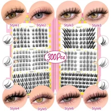 GROINNEYA Eyelashes Clusters 320pcs Natural Eyelash extension Cluster Lashes USA