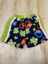 Sesame Street Elmo Grover Cookie Monster Kids Vintage Swim Trunks 12M 2009 2011