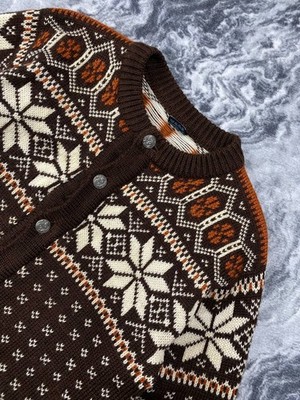 Vintage Dale Of Norway Wool Knit Cardigan Sweater 90s Men Size M