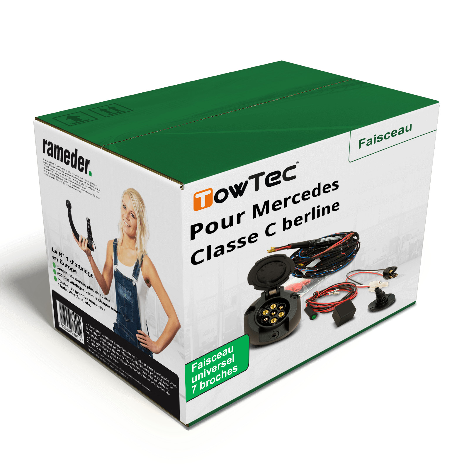 Faisceau universel 7 broches attelage MERCEDES Classe C berline 1993 TowTec