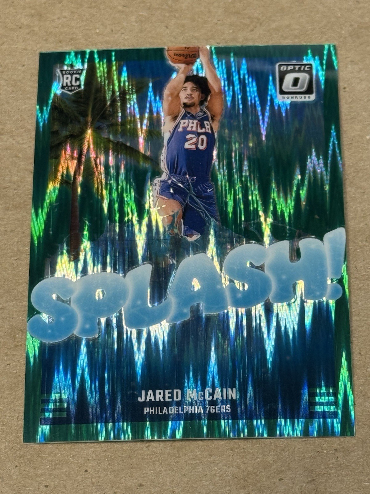 2024-25 Optic Jared McCain Splash Green Shock Prizm SP 001/149 Rookie Card 3 RC