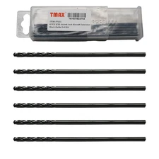 TMAX 6 PC 5/32" x 6" Premium M2 Aircraft Extension Black Oxide HSS Drill Bit