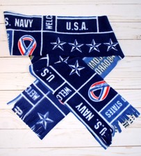 Soft Fleece U.S. Navy Themed Scarf - 59"x 6"