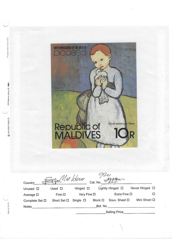 Maldives Souvenir Sheets - MNH Postage Stamps Lot