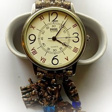 Fossil 'Club Fossil' Travel Charm Bracelet Ladies' Watch Quartz
