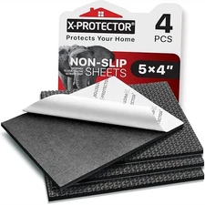 Rubber Sheet - 4 PCS Non Slip Pads 4 x 5 - Black Anti Skid Pads - Universal S...