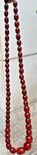 Vintage 27" Opaque Cherry Amber Bakelite Necklace - 52g