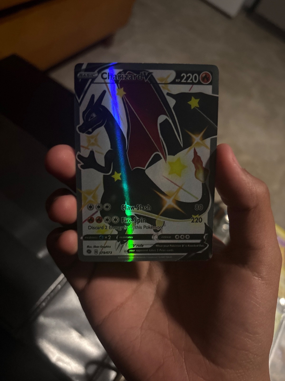 Pokémon TCG Charizard v Champions Path Holo Card 079/073 Secret Rare NM