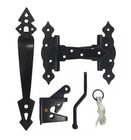 Gate Hardware Black Galvanized Steel Decorative Ornamental Gate Hardware Kit 5” — photo 2