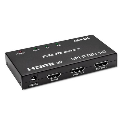 Qoltec Aktiver Splitter 2 x HDMI 4K x 2K | 3,4 Gb/s | Hohe Stabilität