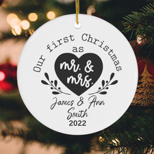 Personalized Christmas Ornament: Our First Christmas As Mr.  Mrs.