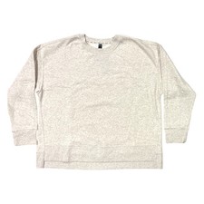 DKNY Women's Classic Fit Hi-Lo Hemmed Crewneck Sweatshirt Taupe, XS