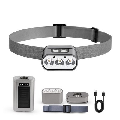 Solar Powered Headlamp & Portable Power Bank, 5 Lighting Modes, Motion , Magn...