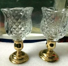 2 HOMCO Home Interiors Reflections PEG Votive Candle Holders W/Grommets included