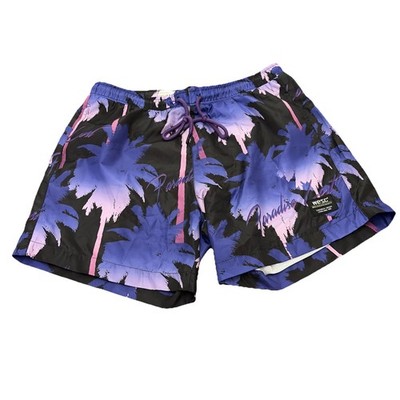 Unisex Wesc Sweden Bathing Suit Swim Trunks Paradise Palm Trees purple M L W XL