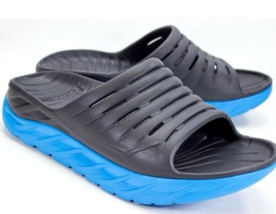 hoka one one ora recovery slide walking shoes ebony/dresden  display picture 2