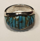 Pete Sierra Navajo Ring Turquoise Sterling Silver Sz 11.5 Cobblestone — photo 5