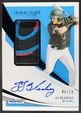 2021 Panini Immaculate JJ Bleday Prospect Patch Auto Black /10 MEM Marlins LF2