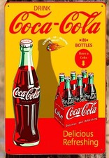 Blechschild 30x20 Schild Cola Retro Vintage Metallschild TEL54