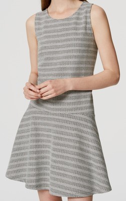 Ann Taylor LOFT Textured Stripe Drop Waist Dress Size Small Tall, Medium  Regular | eBay