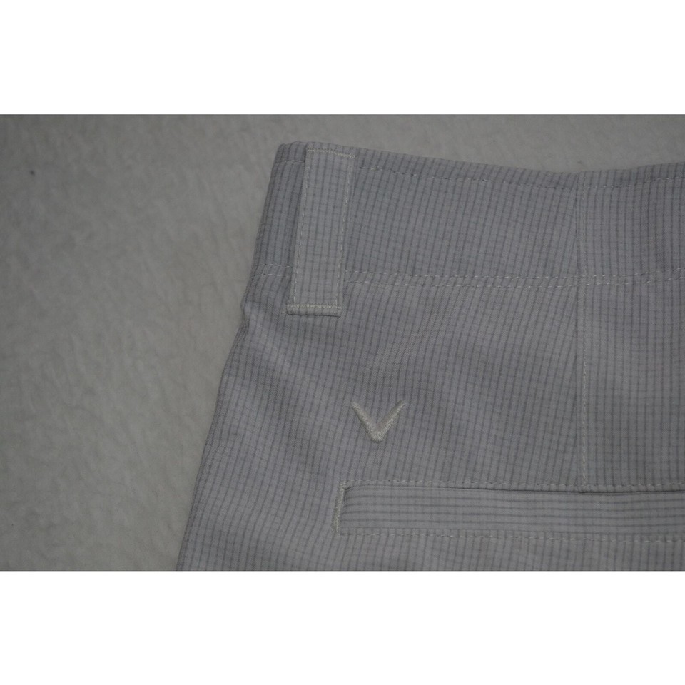 48490 Callaway Golf Shorts Size 34 Mens Wicking Performance Gray Plaids