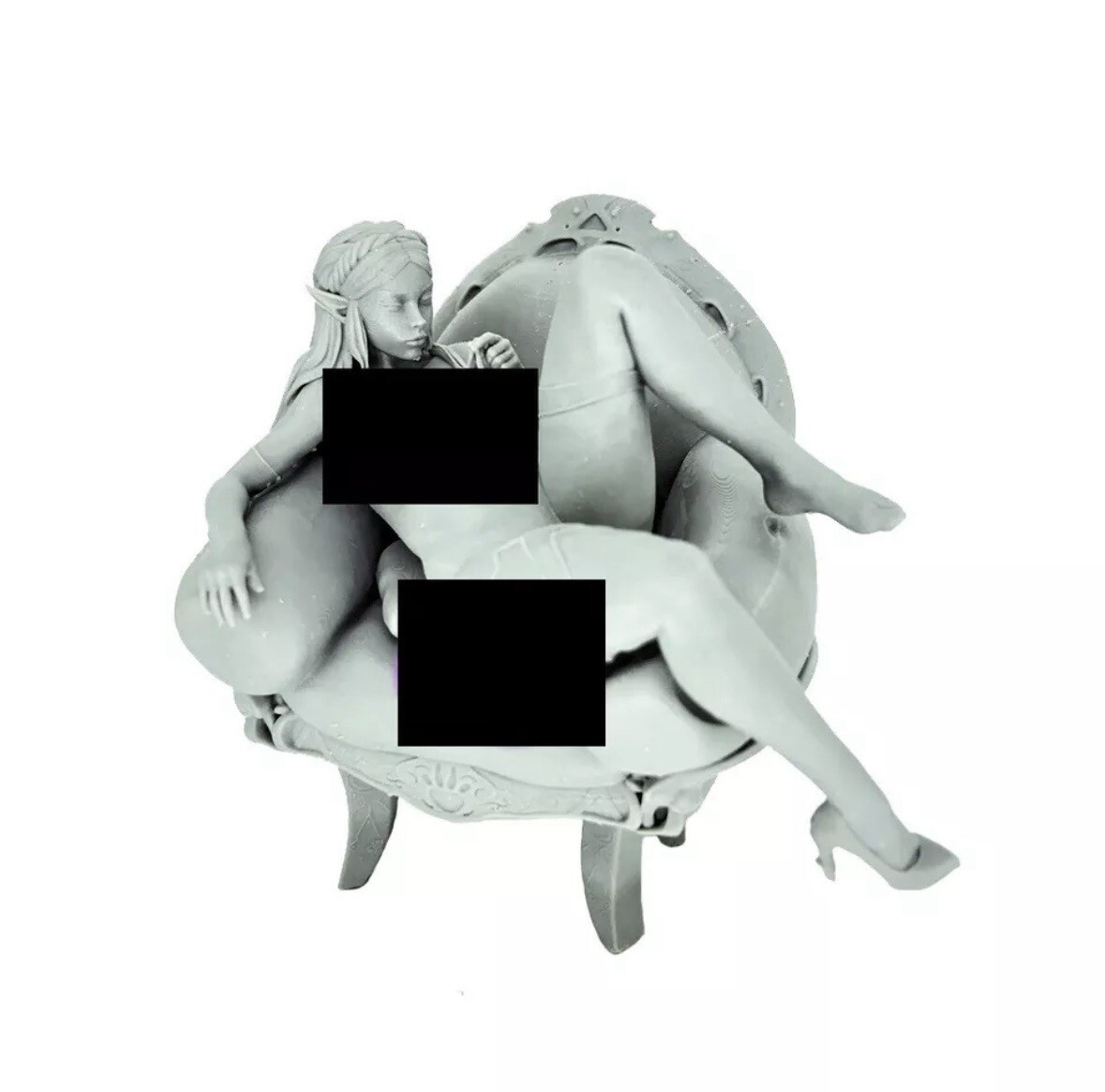 Fantasy Sexy Girl Fairy Princess Couch Unpainted
