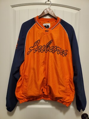Auburn Tigers Pullover 58 Sports Windbreaker Men's Large Lined Side Zip Jacket