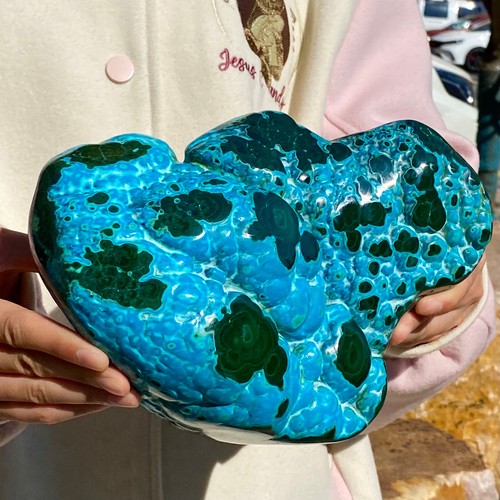 8.13LB Natural Chrysocolla/Malachite transparent cluster rough mineral sample - 第 7/12 張圖片