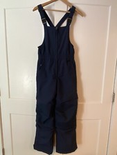 Lands End Snow Pants Sz 12 Kid Unisex Navy Blue Squall Winter Insulated Ski Bibs